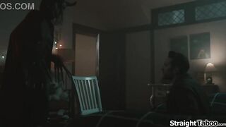 At midnight the Krampus visits me afresh to claim her prize.Tommy needs to distract the monstrosity untill morning and seduces her.This guy screws the monster