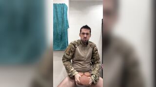 Lascivious military cumming like insane and screwing a pocket vagina