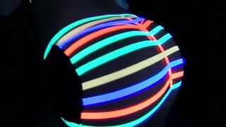Blacklight masturbation with super sexy Samantha Saint