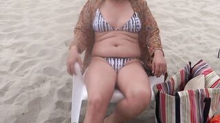 I make the ramrods very hard whilst I show myself on the beach and I end up screwing
