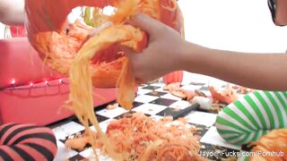 Pumpkins and lesbo sex with Jayden and Kristina