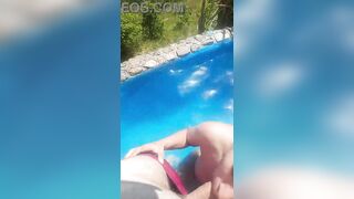 sucking a knob in the pool