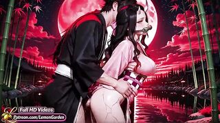 Nezuko gets screwed demonically in all poses. Demon slayer Manga. Manga. AI generated anime
