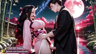Nezuko gets screwed demonically in all poses. Demon slayer Manga. Manga. AI generated anime