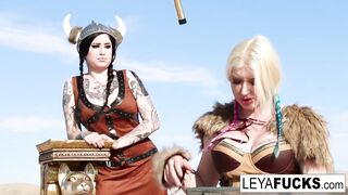 Leya the Viking takes a gold trophy up her booty