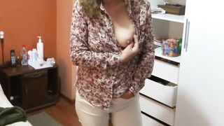 It excites me to show myself off in front of my stepson's allies, watching 'em stroke