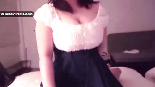 Sexually excited Oriental hotty with large naturals getting creampied