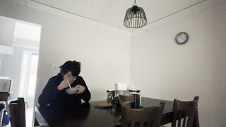 Eating cereal alone in the darksome. I abhor my banging life