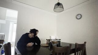 Eating cereal alone in the darksome. I abhor my banging life