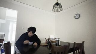 Eating cereal alone in the darksome. I abhor my banging life