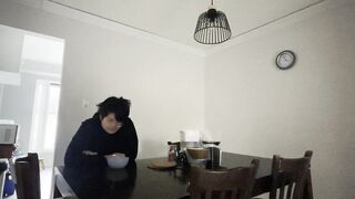 Eating cereal alone in the darksome. I abhor my banging life