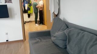 Twink invited his twink ally with a large dong over and tempted him into giving him a oral sex