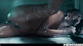 Ponytail Angel vs Alien Airbnb - Alyssa Foxy Monster Dick Bukkake Creampie & Ahegao