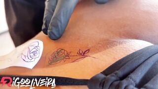 The golden-haired paid for the tattoo with her vagina 'cuz it was smooth.