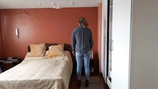 My wife's charming stepmother gets clothed and begins touching herself