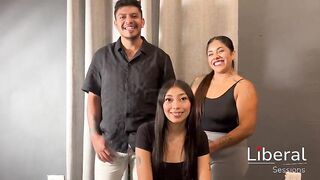 Skinny cutie experiencing her 1st trio ends up swapping with a chap with a biggest wang