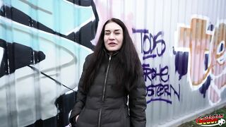 GERMAN SCOUT - Skinny Czech Teen Stefani Jameson with Saggy Boobs Pick Up for 1st Casting Bang