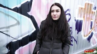 GERMAN SCOUT - Skinny Czech Teen Stefani Jameson with Saggy Boobs Pick Up for 1st Casting Bang
