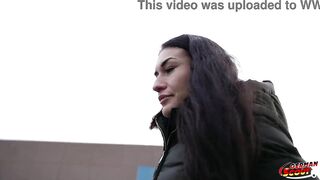 GERMAN SCOUT - Skinny Czech Teen Stefani Jameson with Saggy Boobs Pick Up for 1st Casting Bang