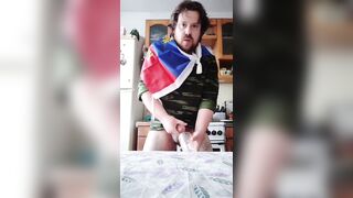 Large Russian dick cums during masturbation! Recent cum in the throat and on the face of this hungry homosexual chap