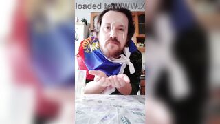 Large Russian dick cums during masturbation! Recent cum in the throat and on the face of this hungry homosexual chap