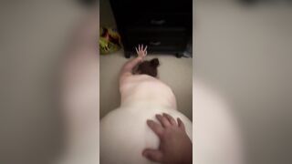 Bulky teen getting drilled