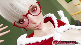 Christmas Cosplay Animation Featuring Sexy Elf Tomoki Manga - Giving a kiss & Elf Twat Play, G-Spot Play, and Hose Twat Fingering Ending Moist Climax In Babe Elect two