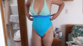 Stepmom shows off on the beach in front of stepson in advance of getting drilled
