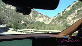 Car ride with Gigi Sweets and her MASSIVE breasts out and rubbing that juicy twat