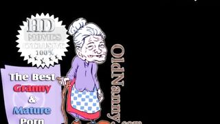 Younger stud licking curly cunt of old grandma and that babe gives him a wonderful blo