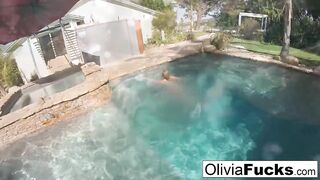 Olivia Austin has some summer joy in the pool