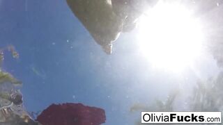 Olivia Austin has some summer joy in the pool