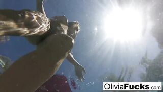 Olivia Austin has some summer joy in the pool