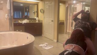 Impure big beautiful woman maid helps me clean off some cobwebs