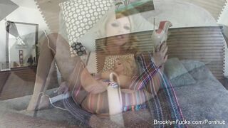 Blond hottie Brooklyn records herself masturbating