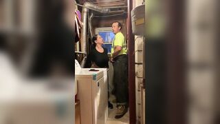 Fucking a cheating obese booty in the basement