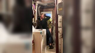 Fucking a cheating obese booty in the basement