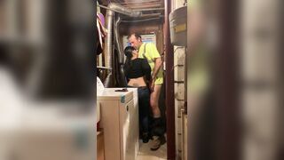 Fucking a cheating obese booty in the basement