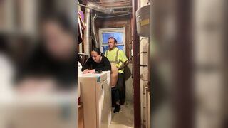 Fucking a cheating obese booty in the basement