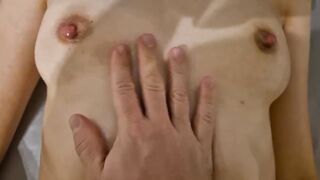 Large nipp breasts massage with oil