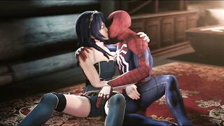Lucina with Spider-Guy making love in their home
