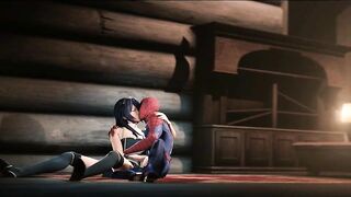 Lucina with Spider-Guy making love in their home