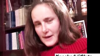 Breasty preggy brunette hair bangs a large ebony wang