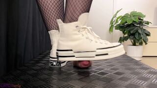 Girlfriend Full Weight Trampling in Platform Converse - Rod Balls Crush Trample, Shoejob, CBT, Boot
