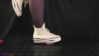 Girlfriend Full Weight Trampling in Platform Converse - Rod Balls Crush Trample, Shoejob, CBT, Boot
