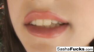 Youthful anal starlet Sasha Grey plays with toys and rod