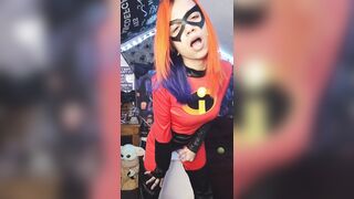 Mrs. Incredible Cums In Dress