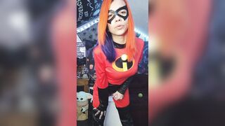 Mrs. Incredible Cums In Dress