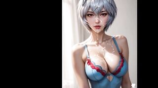 Rei Ayanami, having sexy sex with a immodest old pervert (AI Generated)