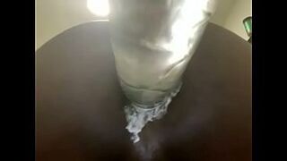 Creamy Homo Ebony Anal in a white belt